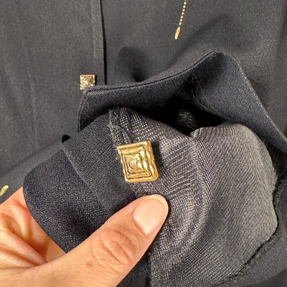 Vintage Michael Blake Black & Gold Embellished 2 Piece Suit Set Women's 18P - Picture 7 of 7